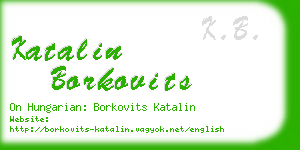 katalin borkovits business card
